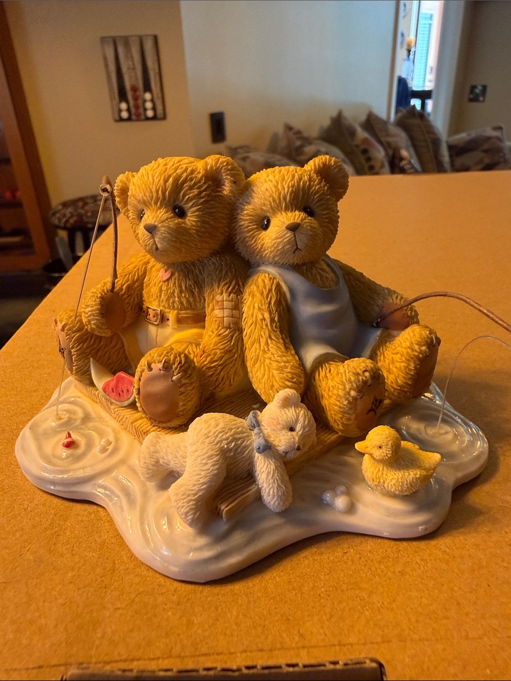 Cherished Teddies Owen and Jared Figurine Base - White